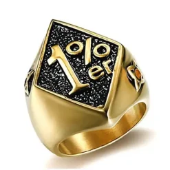 Golden Steel 1% ring i Rustfrit stål.