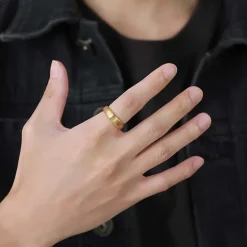 Golden tungstenring 6mm bred