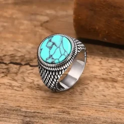 Gork herrering med turkis sten.