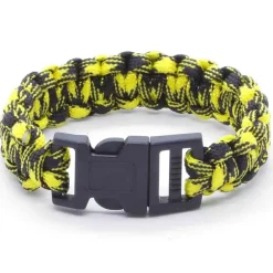 Gul-Sort paracord armbånd 21 cm