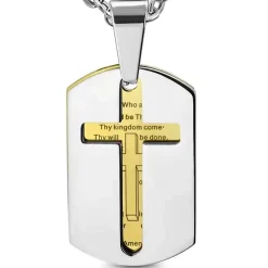 Halsmykke med kors i stål