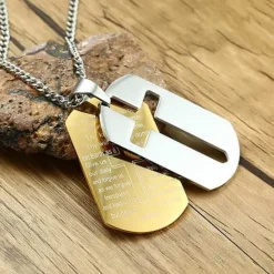 Halsmykke med kors i stål