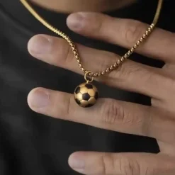 Halssmykke "Golden Football" Rustfrit stål.