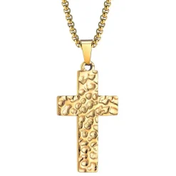 Hammer kors i forgyldt stål IP