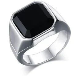 Herrering "Rock" i Rustfri stål.