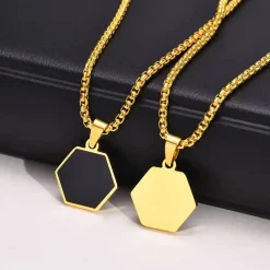 Hexa Gold Black – Herrehalskæde i rustfrit stål