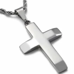 Kahl kors halssmykke i ædelstål
