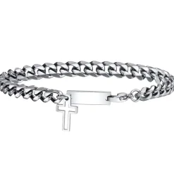 Kors Herrearmbånd i rustfrit stål – 7 mm (18–20,5 cm)