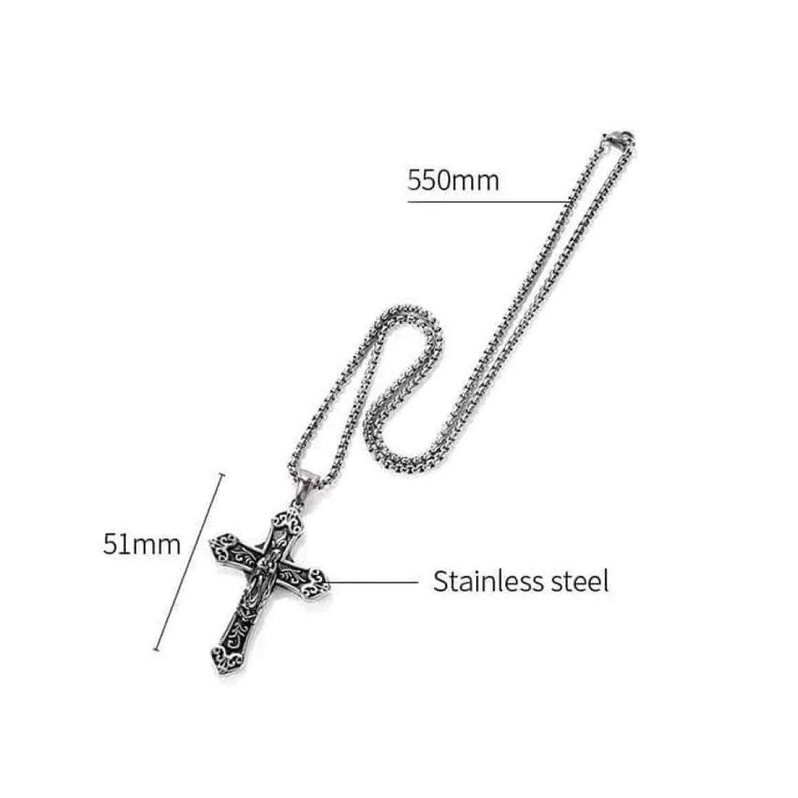 Kors med jesus på kors halssmykke