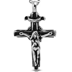 Kors med kvinde i rustfrit stål