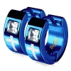 Kors og cirkon ørering IP belagt blue