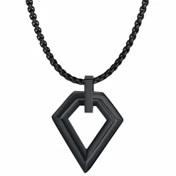 Kozar halssmykke i ædelstål med kæde sort
