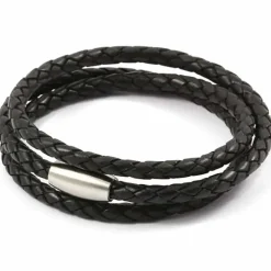 Læderarmbånd trible "Steel"