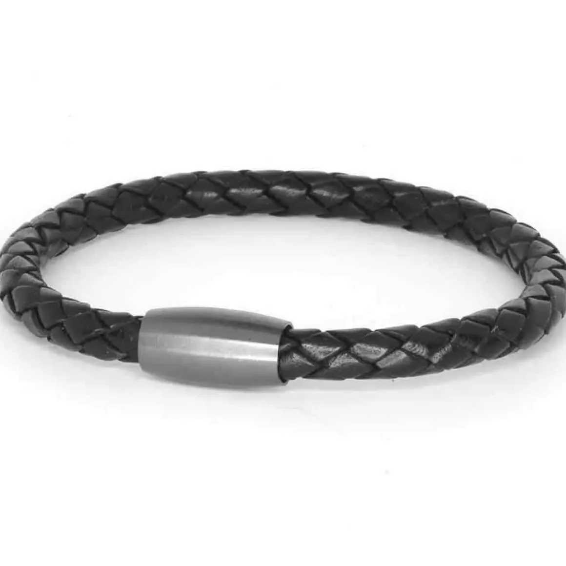 Læderbolo armbånd med magnetlås