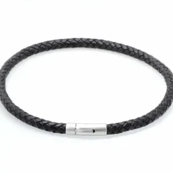 Læderhalskæde i 8/6mm læderflet.