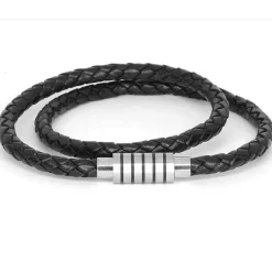 Læderhalskæde i 6mm og stållås