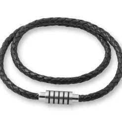 Læderhalskæde i 6mm og stållås