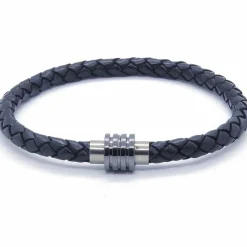 Leakos blackcoat herrearmbånd i læder