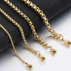 Leari herrehalskæde lænke IP. gold (Vandfast) 49cm