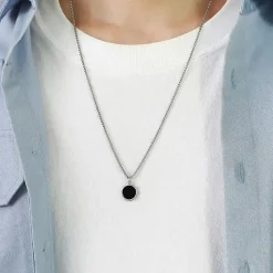 Lille lækkert halssmykke black/steel