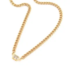 Link Golden CZ halskæde til mænd