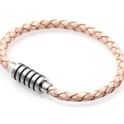 Lys læderbolo med magnetlås 6mm