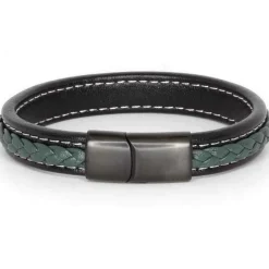 Major Green / Læderarmbånd med sort lås