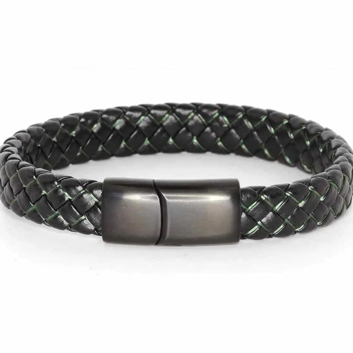 Major green line læderarmbånd