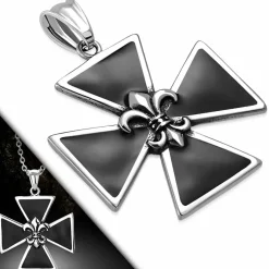 Malteserkors med Fleur De Lis vedhæng