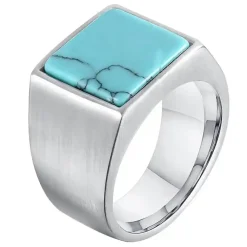 Mat turkiz herrering i stål.