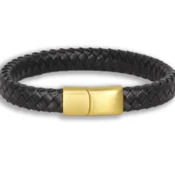 Mini Major armbånd fiberlæder med guldlås.