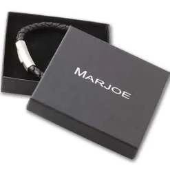 6mm Læderarmbånd i boloflet "Sort"