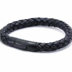 Mænd Chart læderarmbånd sort/sort.