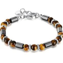 Muriz perlearmbånd med hematit og tiger eye