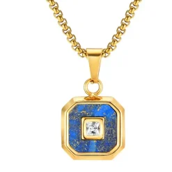 Neck blue/gold halssmykke med sten