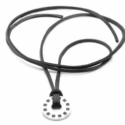 Neck halssmykke i ædelstål og læder