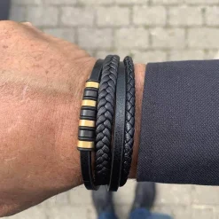 New Milano goldpl - Læderarmbånd