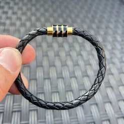 Nezir læderarmbånd sort