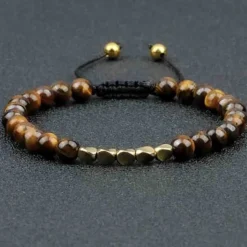 Niazy perlearmbånd / Tiger eye golden