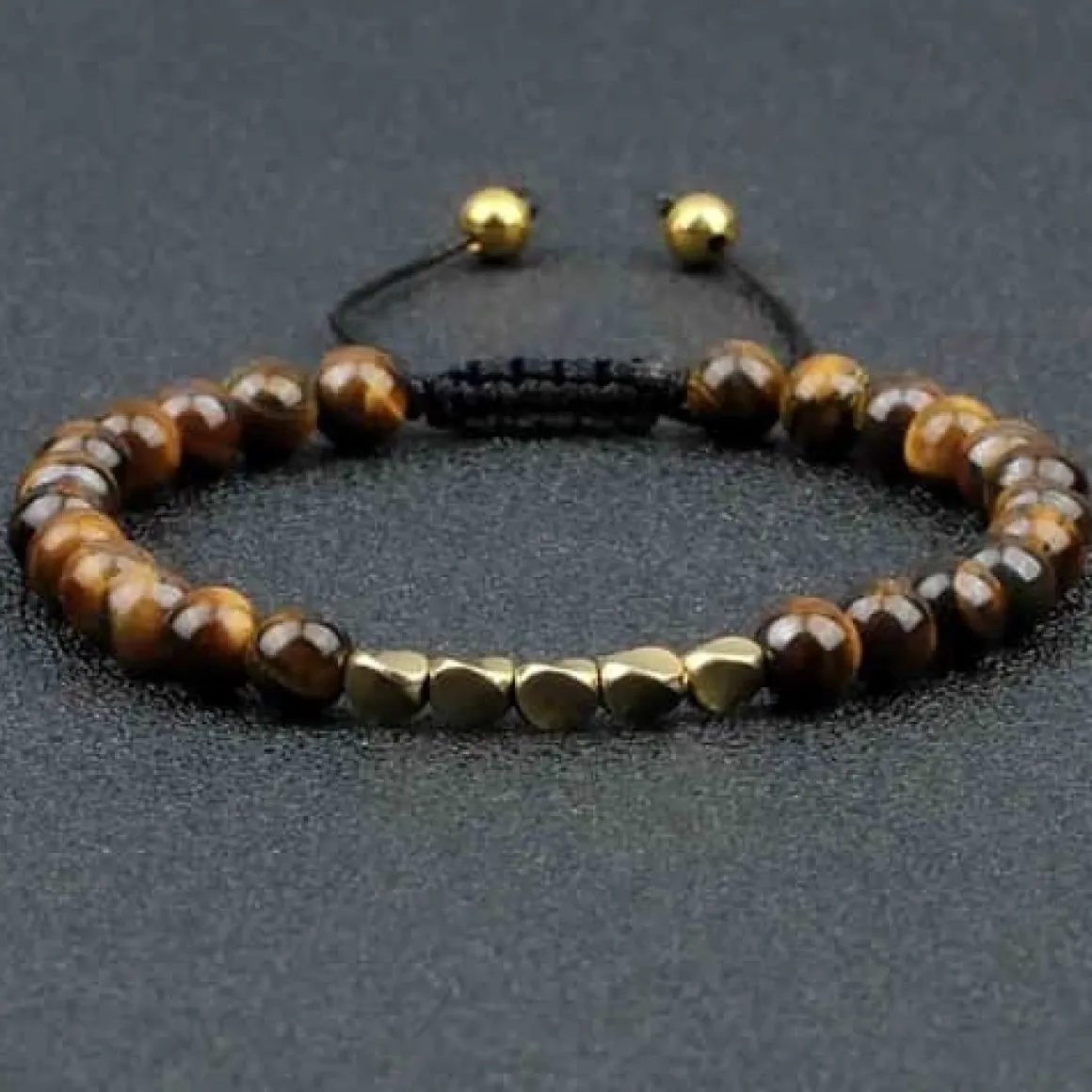 Niazy perlearmbånd / Tiger eye golden