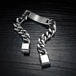 Nickey stålarmbånd med link kæde.