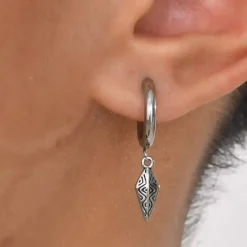 Nordisk Edge Hoop – Herre Ørering i Rustfrit Stål