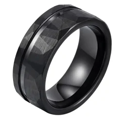 Obsidian Edge tungstenring til mænd