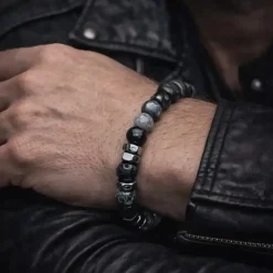 Obsidian Stone Armbånd – Herrearmbånd 8 mm