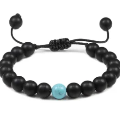 One blue Clake perlearmbånd blackstone