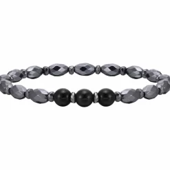 Ovale hametitperler herrearmbånd