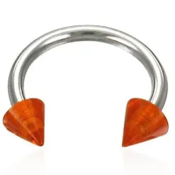 Piercing red i stål "Kirurgisk"