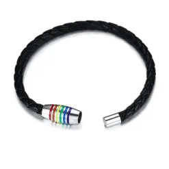 Pride bololæder armbånd