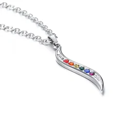 Pride Wave halskæde i rustfrit stål