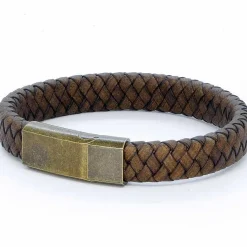 PX Netri brun læderflet og magnet lås